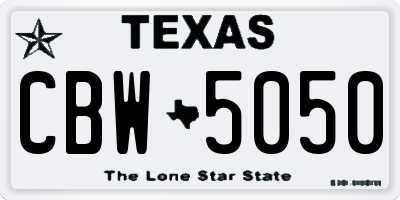 TX license plate CBW5050