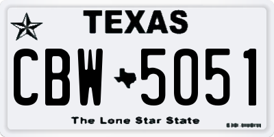 TX license plate CBW5051