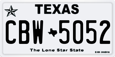 TX license plate CBW5052