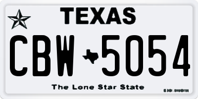 TX license plate CBW5054