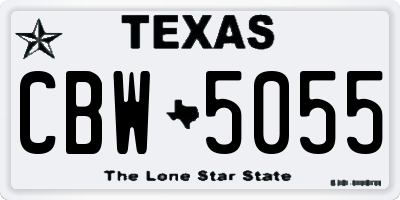 TX license plate CBW5055