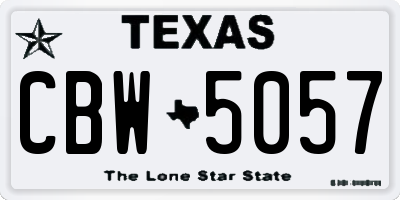 TX license plate CBW5057