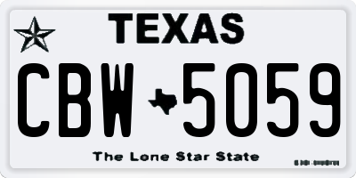 TX license plate CBW5059