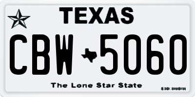 TX license plate CBW5060