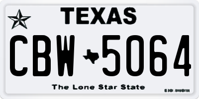 TX license plate CBW5064