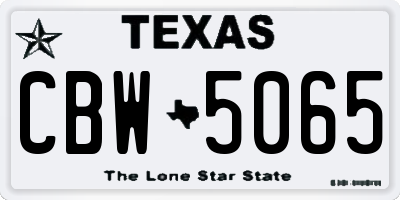 TX license plate CBW5065