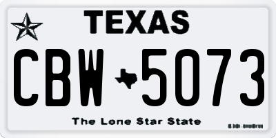 TX license plate CBW5073
