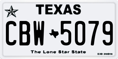 TX license plate CBW5079