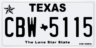 TX license plate CBW5115