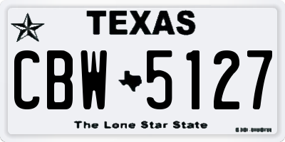 TX license plate CBW5127