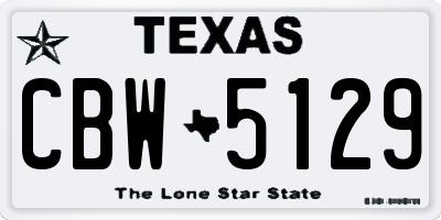 TX license plate CBW5129