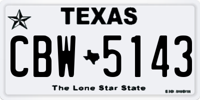TX license plate CBW5143