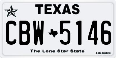 TX license plate CBW5146