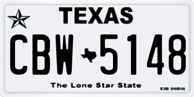 TX license plate CBW5148