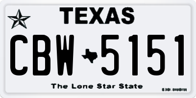 TX license plate CBW5151