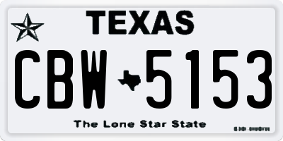 TX license plate CBW5153