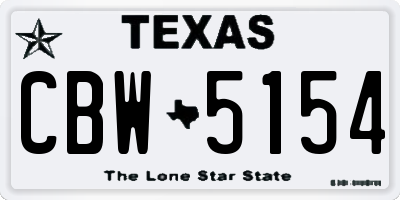 TX license plate CBW5154