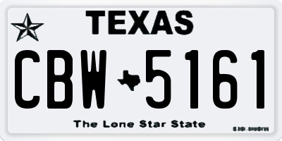 TX license plate CBW5161