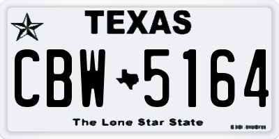 TX license plate CBW5164