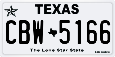 TX license plate CBW5166