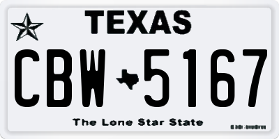 TX license plate CBW5167