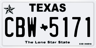 TX license plate CBW5171