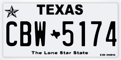 TX license plate CBW5174