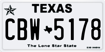 TX license plate CBW5178