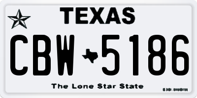 TX license plate CBW5186
