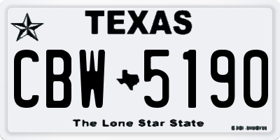 TX license plate CBW5190