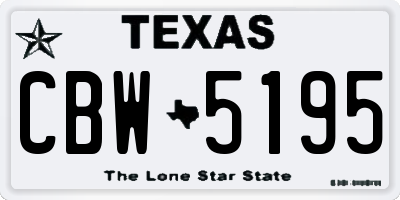 TX license plate CBW5195