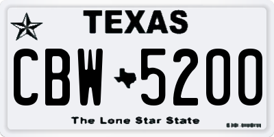 TX license plate CBW5200
