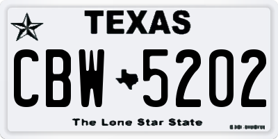 TX license plate CBW5202