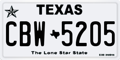 TX license plate CBW5205