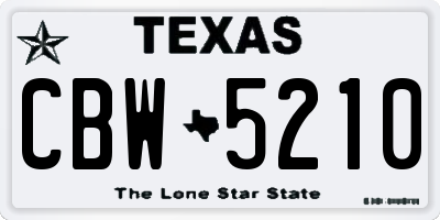TX license plate CBW5210
