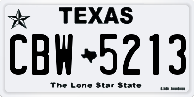 TX license plate CBW5213