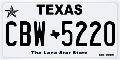 TX license plate CBW5220