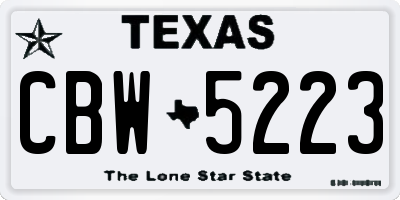 TX license plate CBW5223