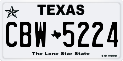 TX license plate CBW5224