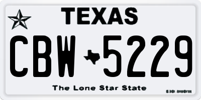 TX license plate CBW5229