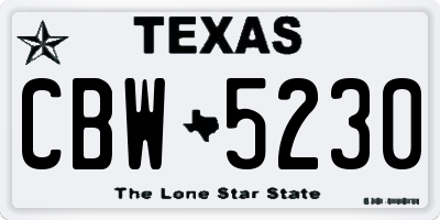 TX license plate CBW5230
