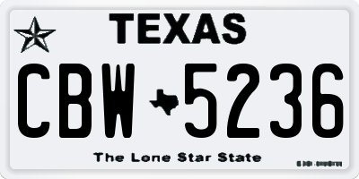 TX license plate CBW5236