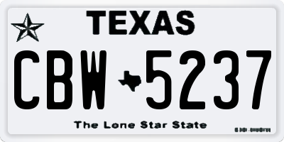 TX license plate CBW5237