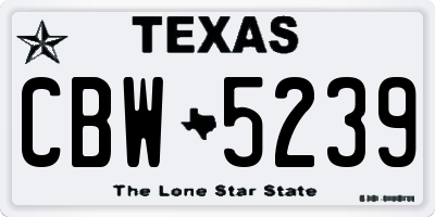 TX license plate CBW5239