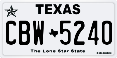 TX license plate CBW5240