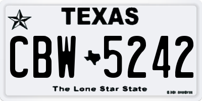 TX license plate CBW5242