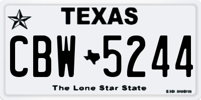 TX license plate CBW5244