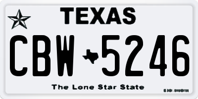 TX license plate CBW5246