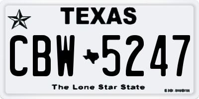 TX license plate CBW5247