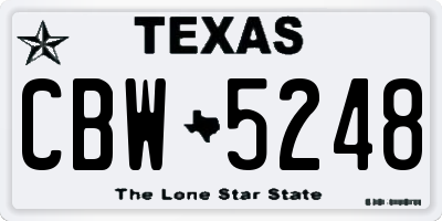 TX license plate CBW5248
